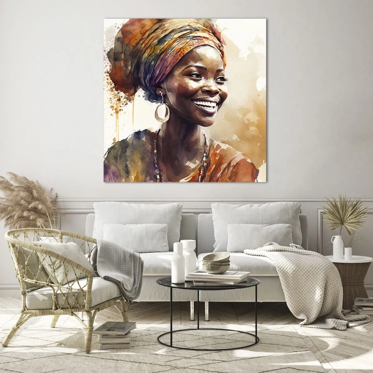 Glass picture - African Queen - 40x40 cm