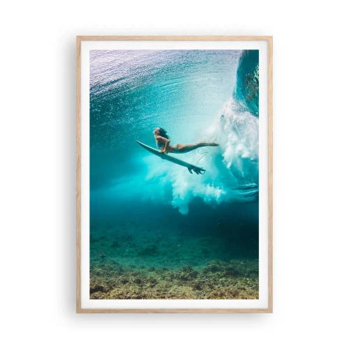 Poster in light oak frame - Undewater World - 70x100 cm