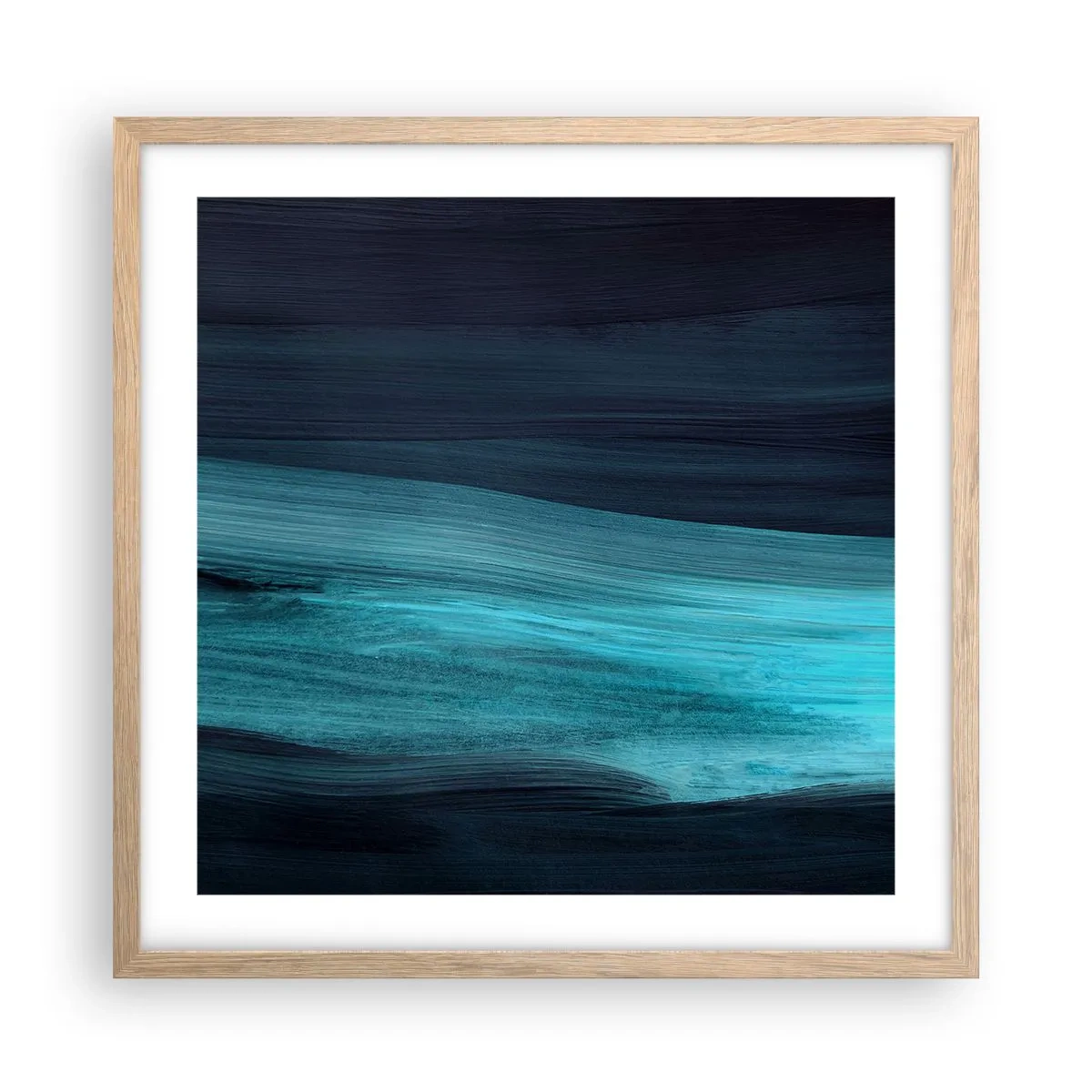 Poster in light oak frame - Swim with the Flow - 50x50 cm