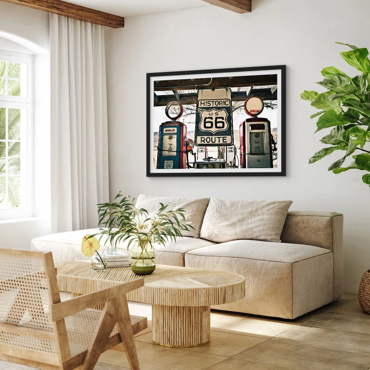 Poster in black frame - American Retro Trip - 70x50 cm