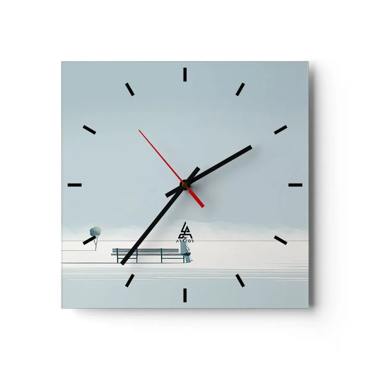 Wall clock - Clock on glass - Yes, I Am Waiting - 40x40 cm