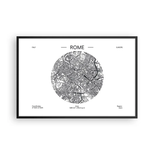 Poster in black frame - Anatomy of Rome - 91x61 cm