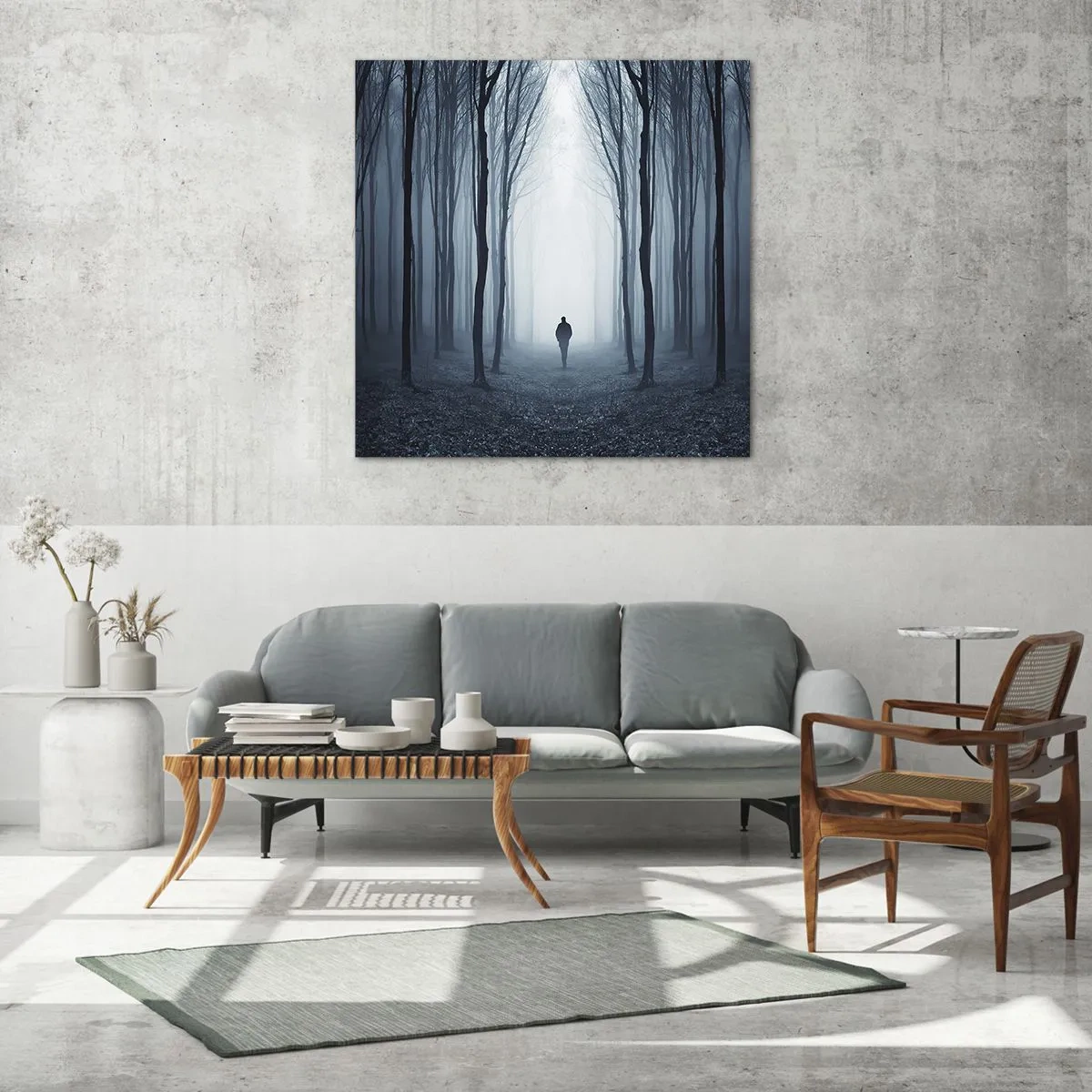 Glass picture - And Everything is Straight and Bright - 40x40 cm