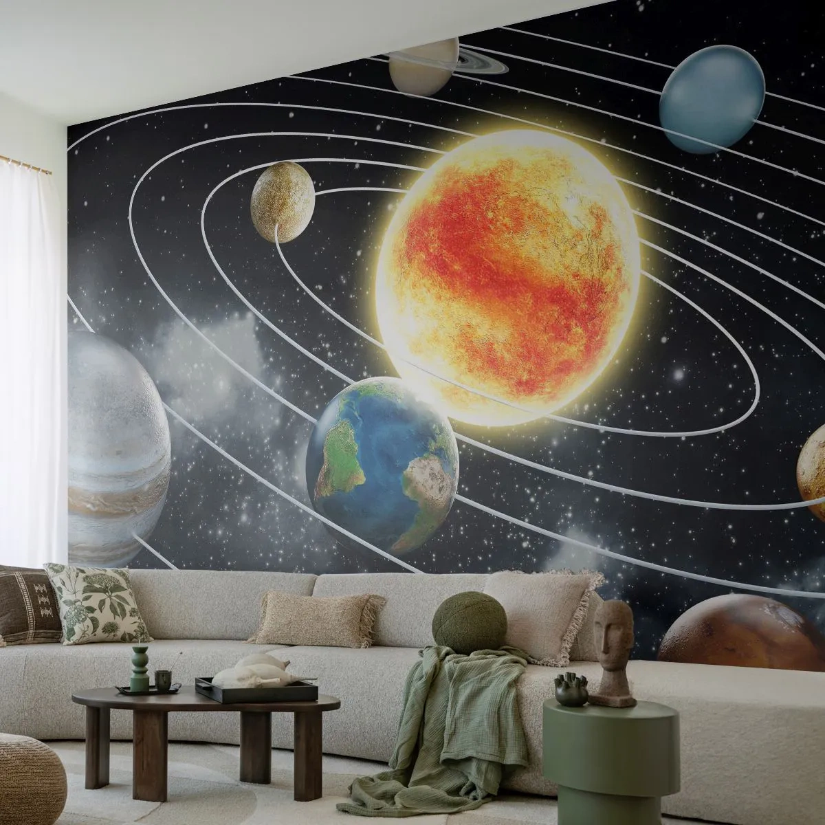 Photo Wallpaper Standard Eco - Space Dance - Cosmos, Galaxy, Solar system - 200x140 cm