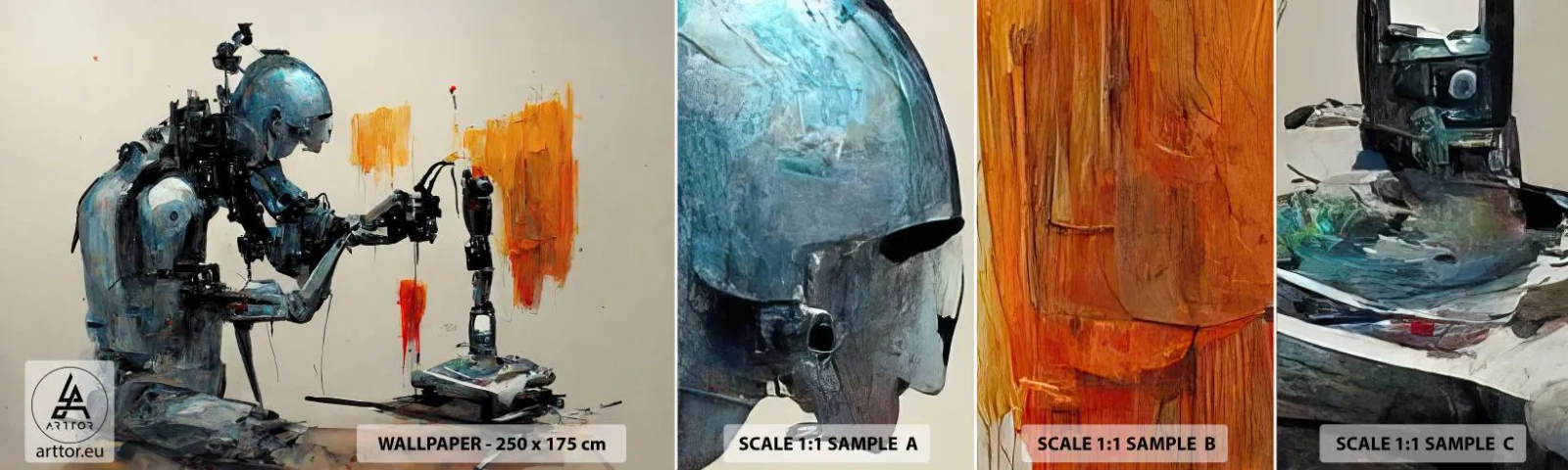 Photo Wallpaper Sample Standard Eco - This Is Tomorrow - Artist, Artificial intelligence, Robot - 100x30 cm