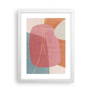 Poster in white frmae - Pastel Composition with a Golden Note - 30x40 cm