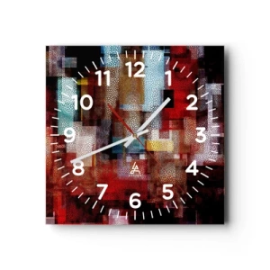 Wall clock - Clock on glass - Mashed UP - 30x30 cm