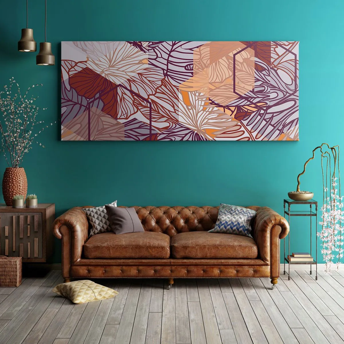 Canvas picture - Impossible Union of Geometry and Nature - 100x40 cm