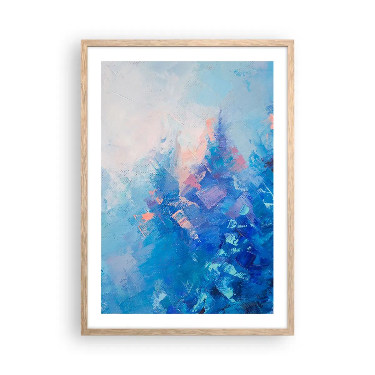Poster in light oak frame - Winter Abstract - 50x70 cm