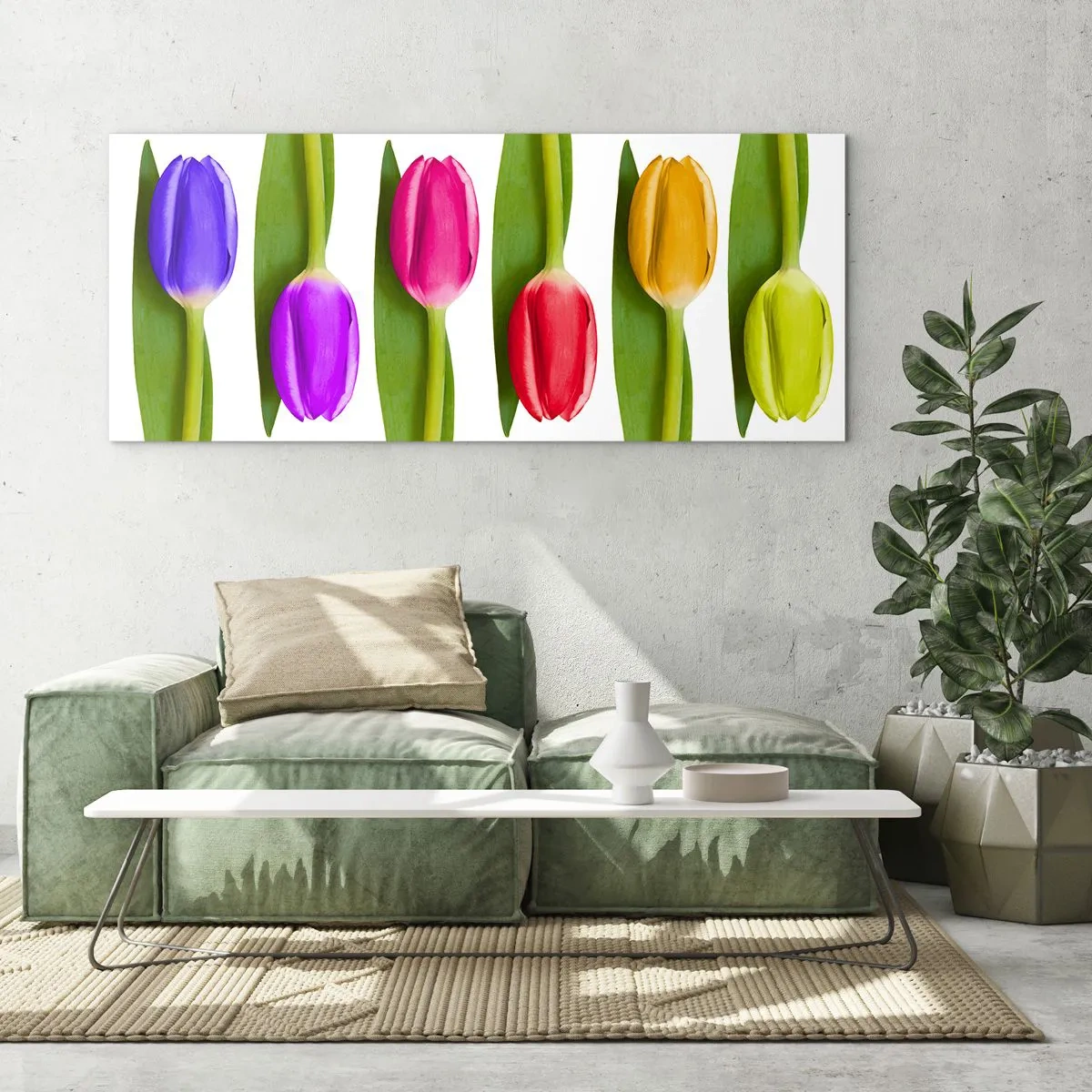 Glass picture - Rainbow Composition - 100x40 cm