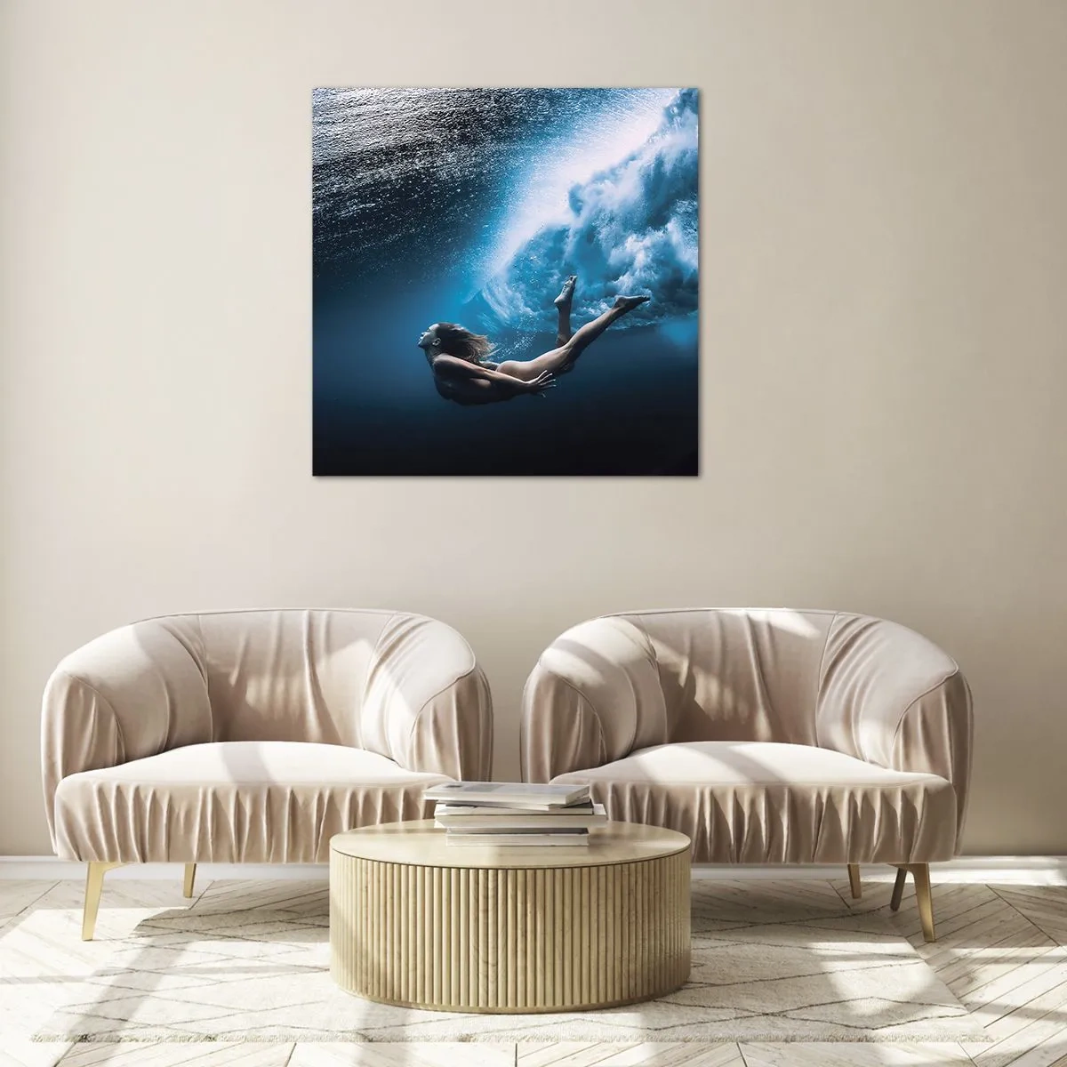 Glass picture - Contemporary Syren - 40x40 cm