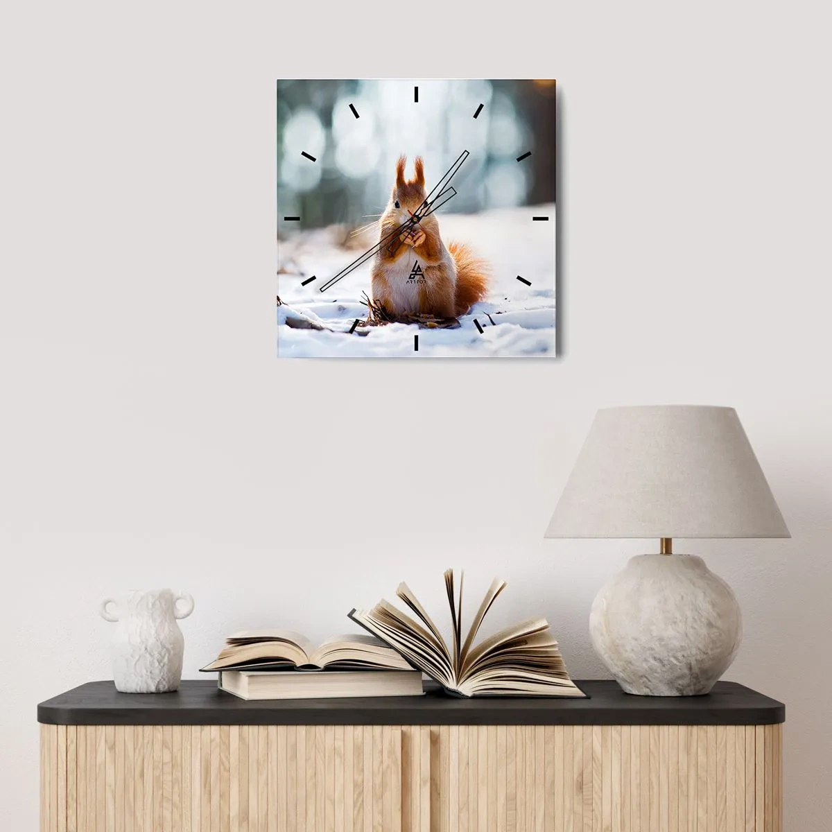 Wall clock - Clock on glass - What Are You Looking at? - 30x30 cm