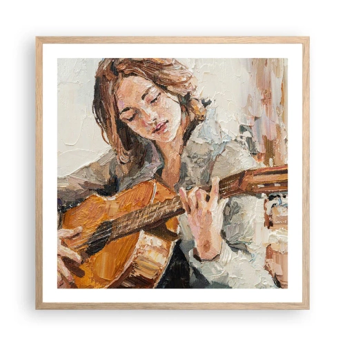 Poster in light oak frame - Concert for Guitar and Girly Heart - 60x60 cm