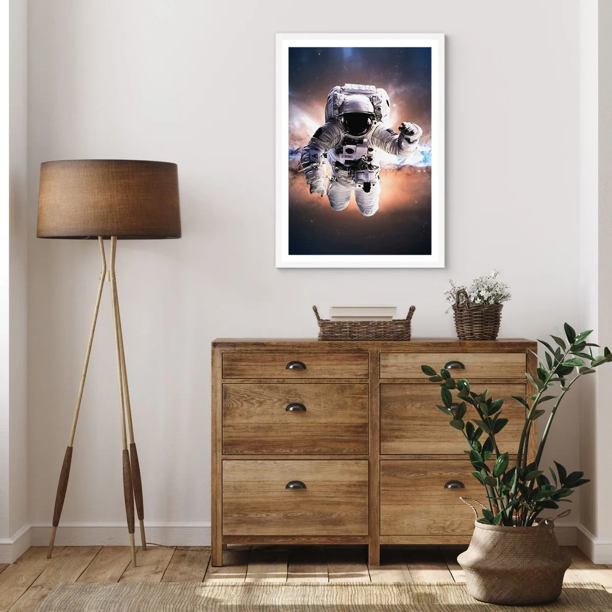 Poster in white frmae - Greetings from Space - 40x50 cm