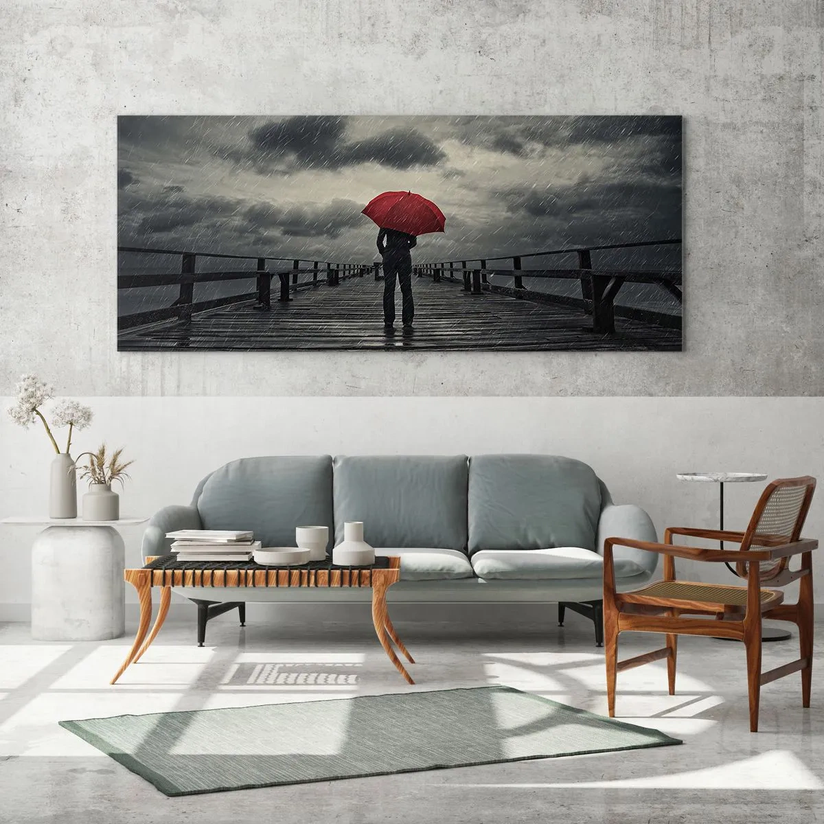 Glass picture - Don't Mind the Rain - 160x50 cm