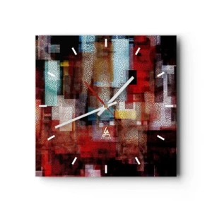 Wall clock - Clock on glass - Mashed UP - 30x30 cm