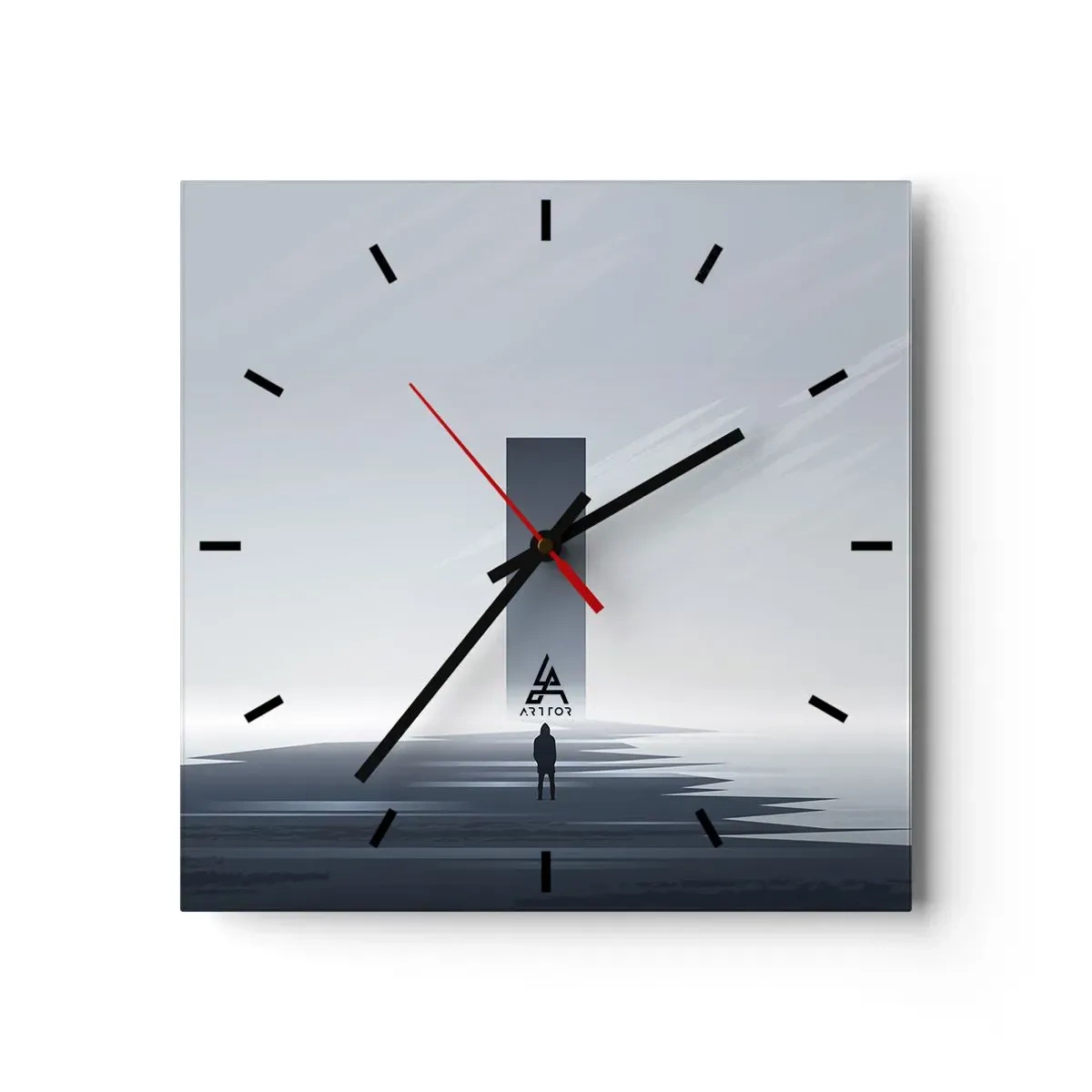 Wall clock - Clock on glass - Opportunity or Threat? - 40x40 cm