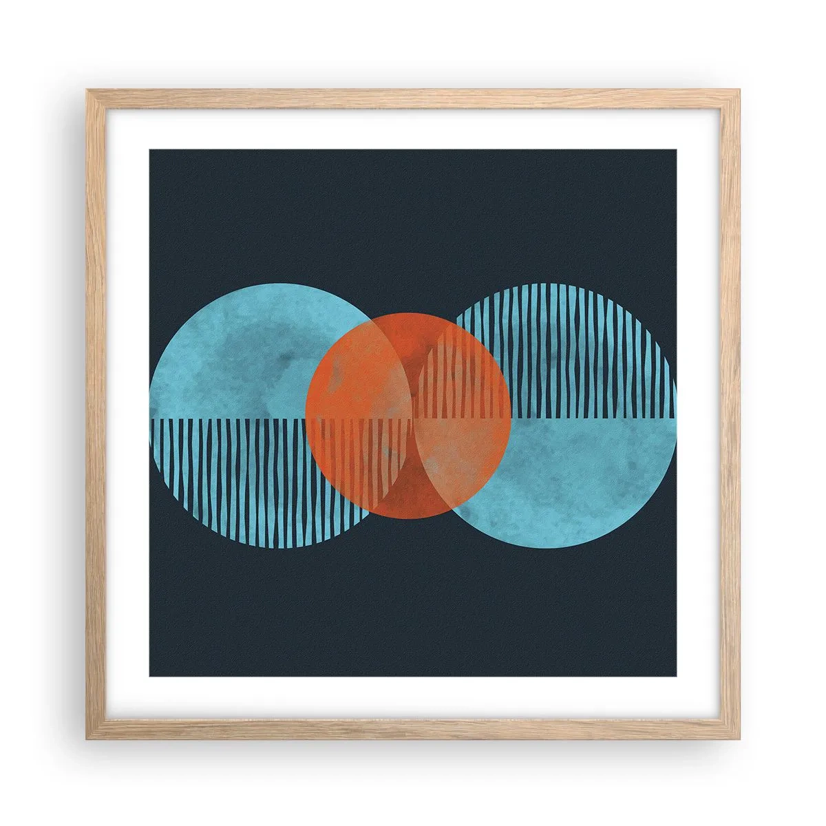 Poster in light oak frame - Symmetrical Composition - 50x50 cm