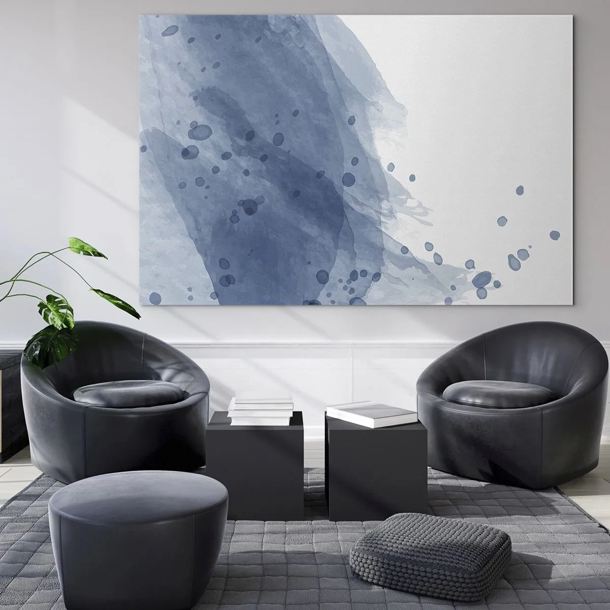 Glass picture - Blue Tulle - 100x70 cm