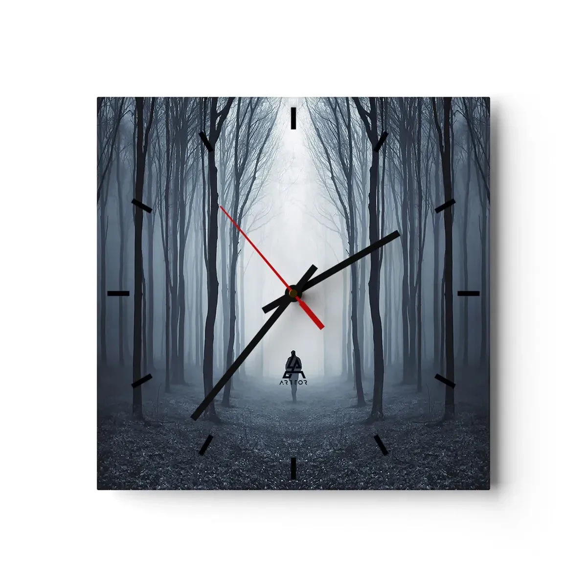 Wall clock - Clock on glass - And Everything is Straight and Bright - 40x40 cm