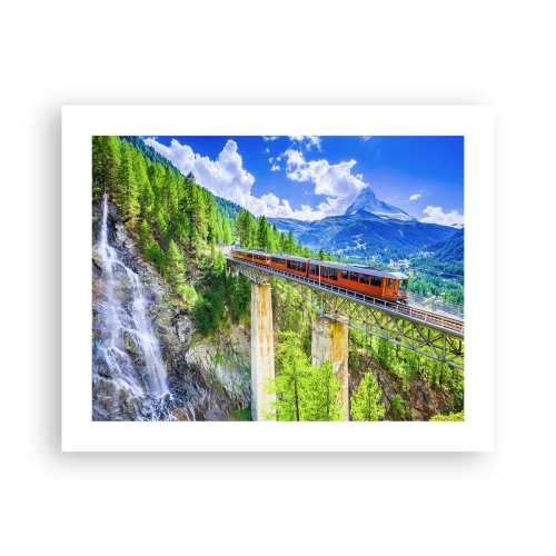 Poster - Train Through the Alps - 50x40 cm