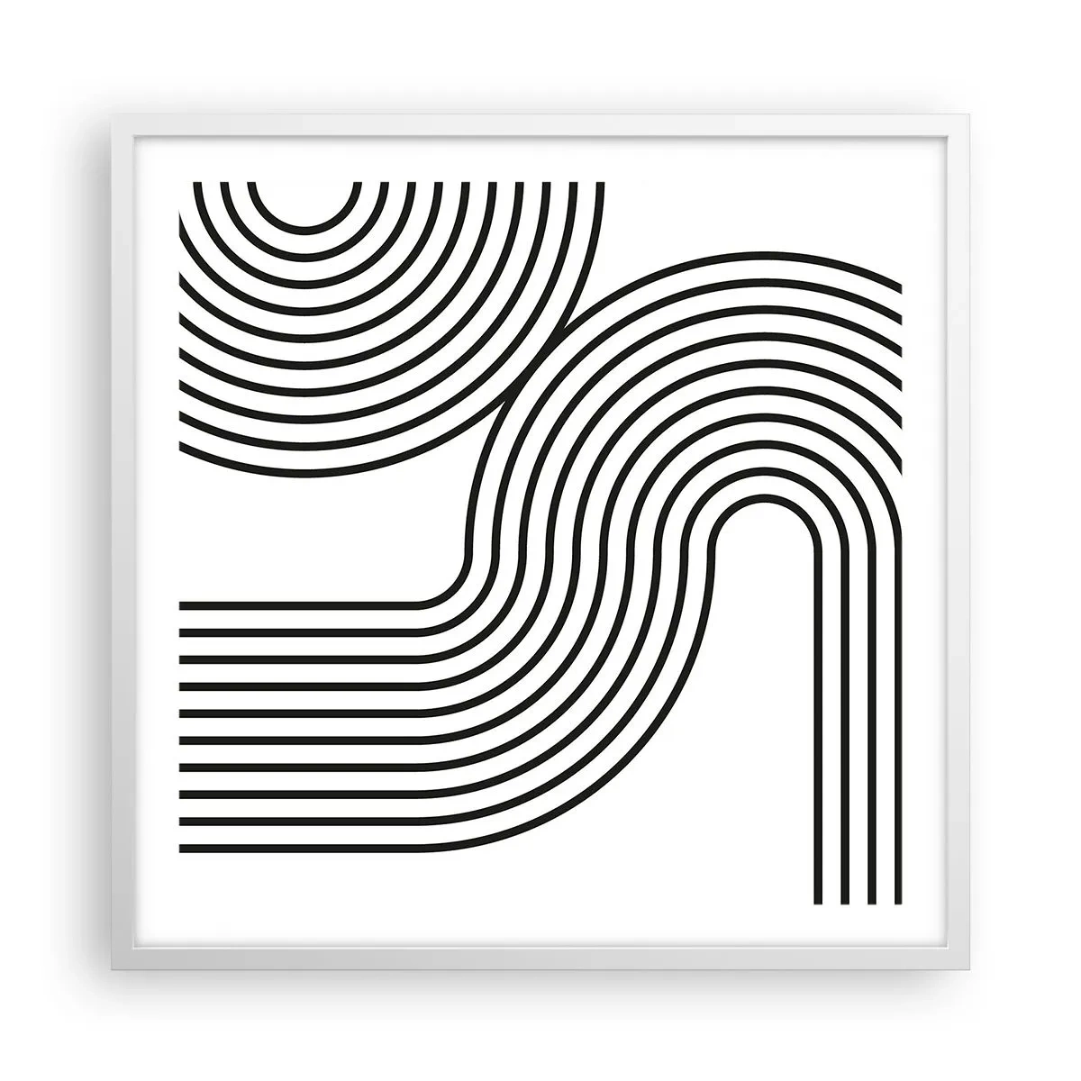 Poster in white frmae - On the Curve - 60x60 cm