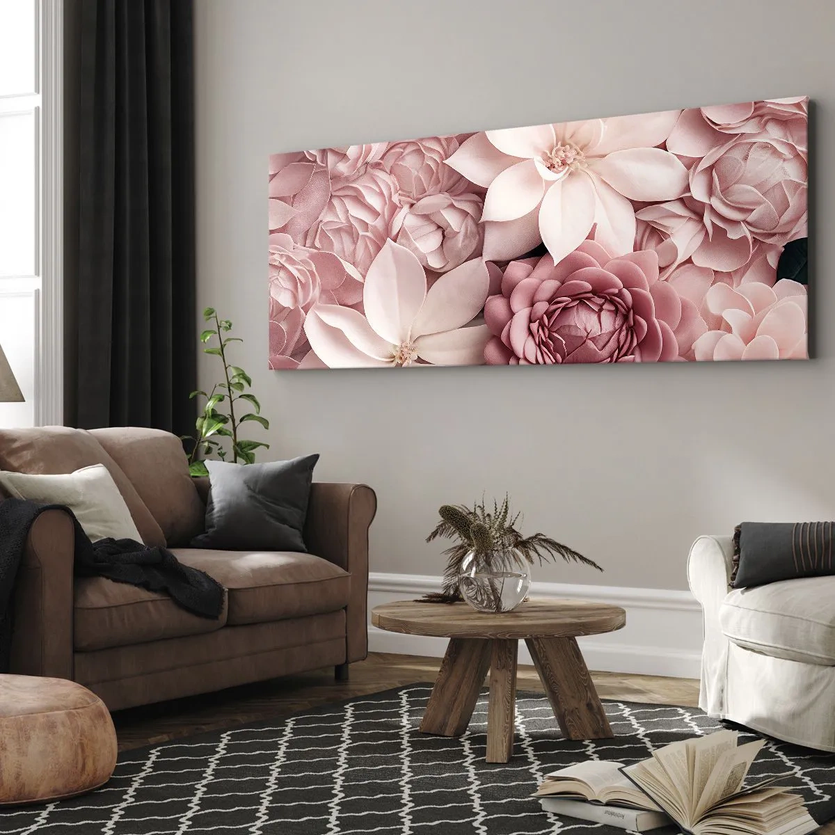 Canvas picture - In Pink Petals - 90x30 cm