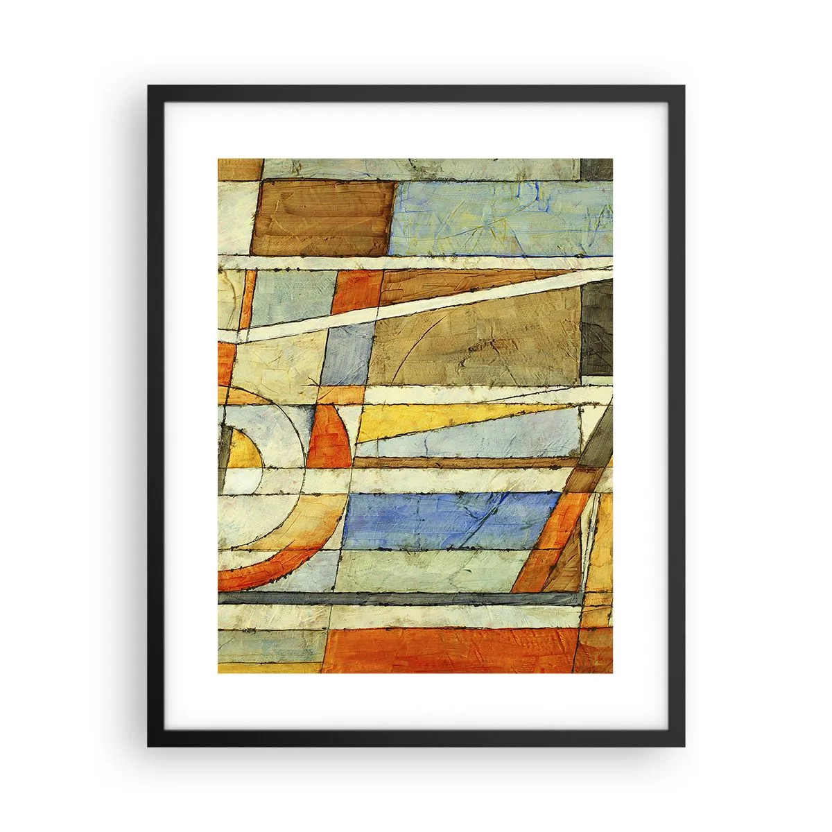 Poster in black frame - Cubism on a Construction Site - 40x50 cm