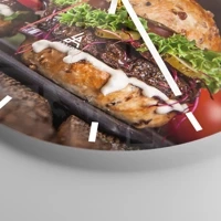 Clock face with lines