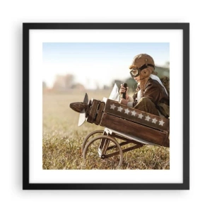 Poster in black frame - Take off for a Dream - 40x40 cm