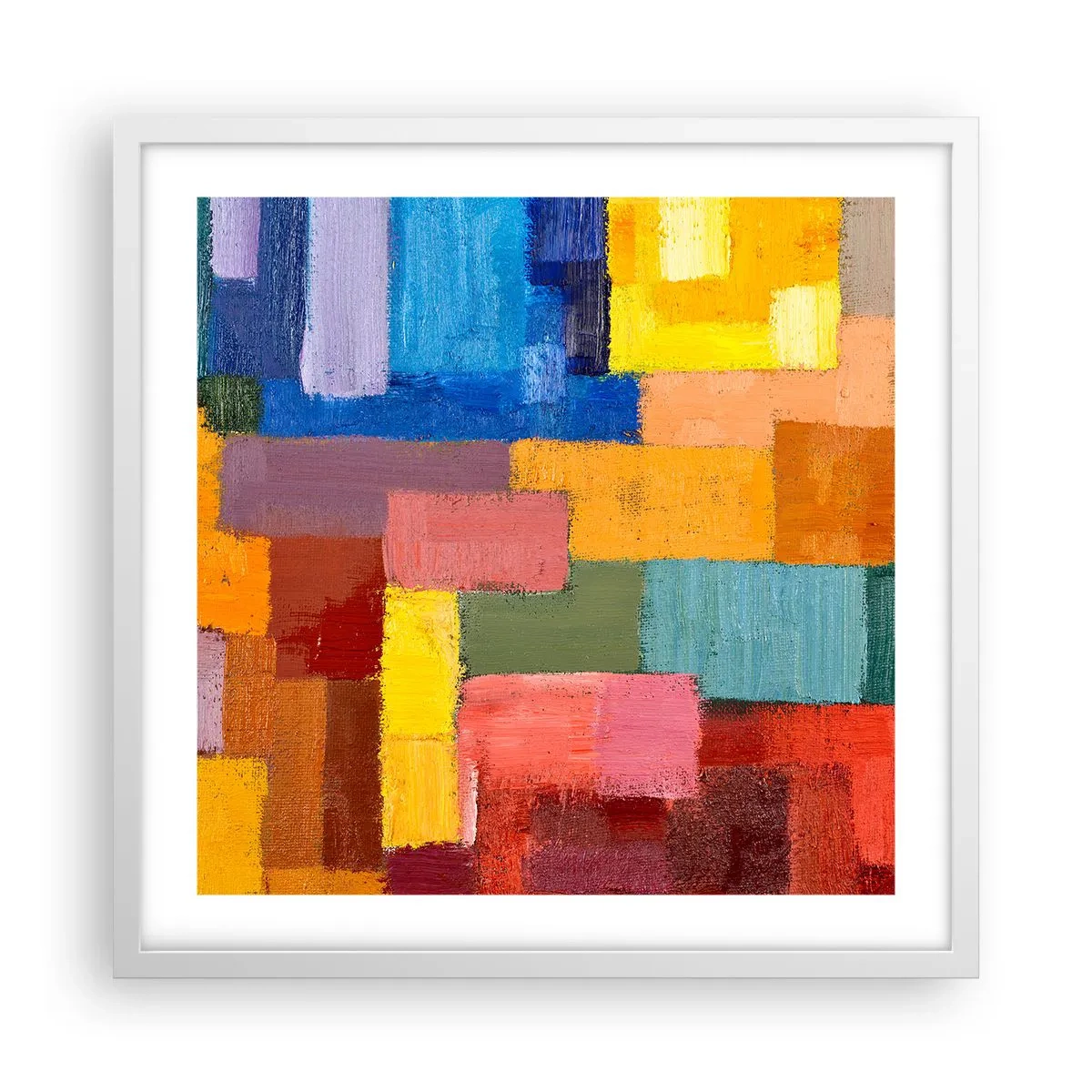 Poster in white frmae - Each Different, All Colourful - 50x50 cm