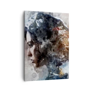 Canvas picture - Tale about a Girl with a City in the Background - 50x70 cm