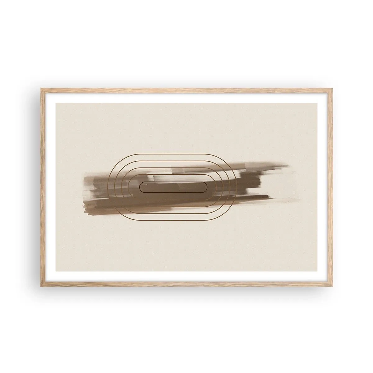 Poster in light oak frame - Blast of Grey - 91x61 cm