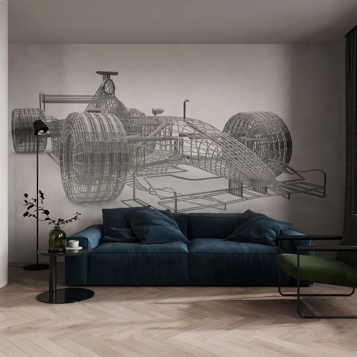 Photo Wallpaper Premium Canvas - Ideal Construction -How Speed Works - 3D, Race car, Graphics - 200x140 cm