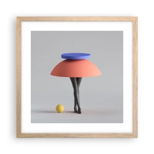 Poster in light oak frame - Surrealistic Composition - 40x40 cm