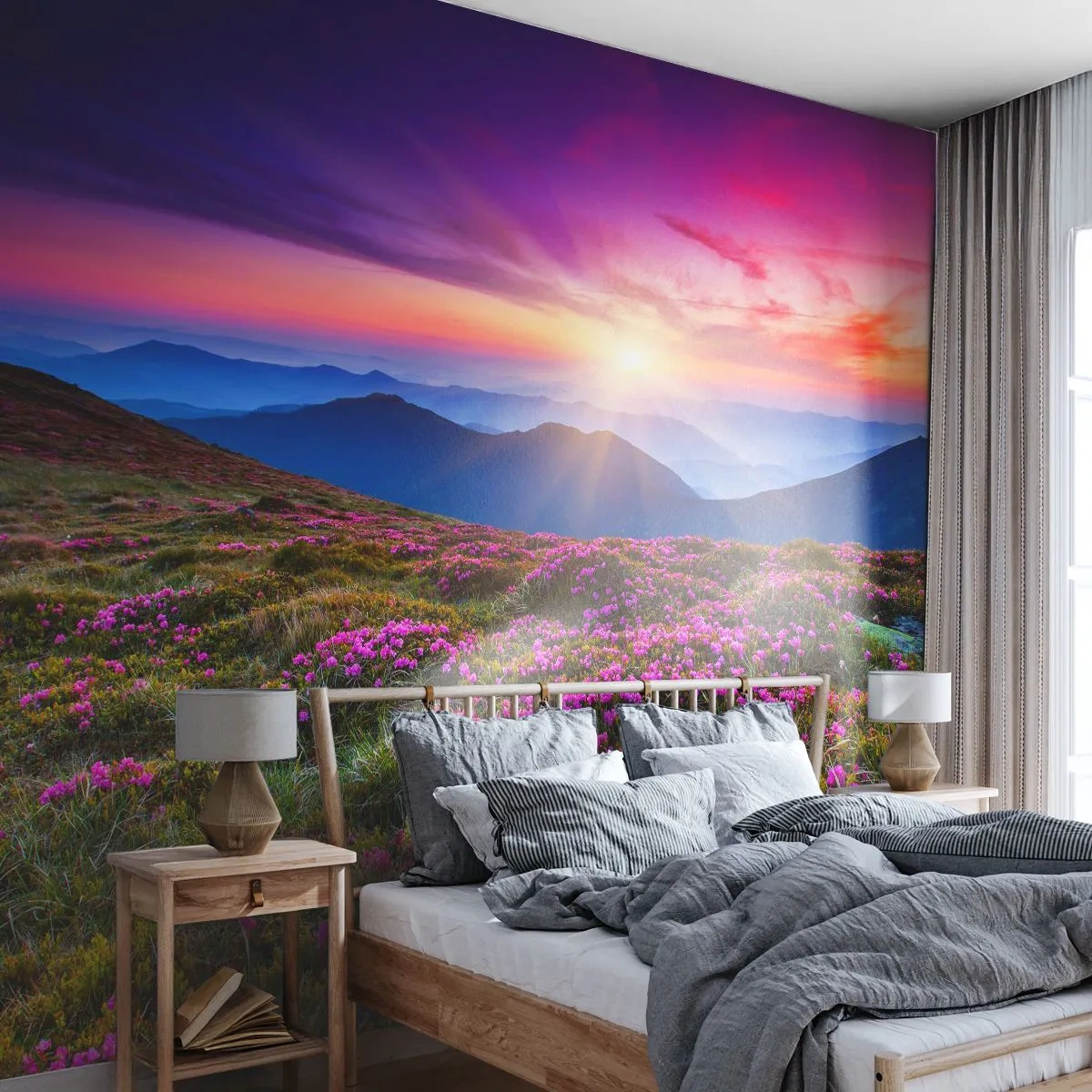 Self-Adhesive Photo Wallpaper Deluxe Sticker - Smells Strongly of Herbs - Landscape, Mountains, Flowers - 250x175 cm