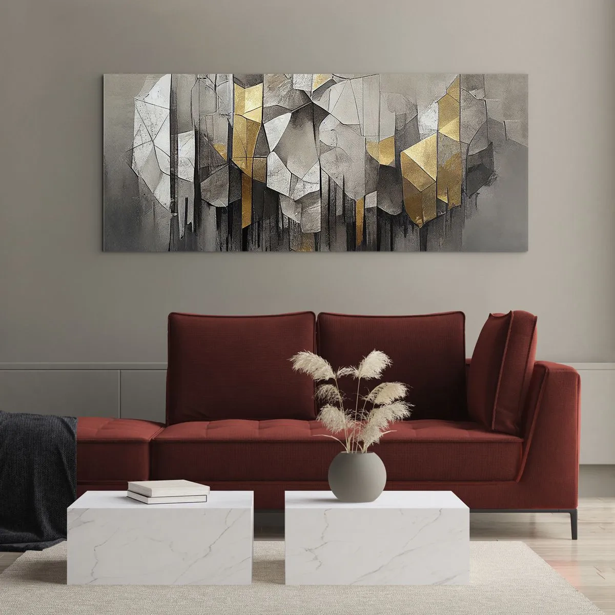 Glass picture - Composition of Ice and Light - 100x40 cm