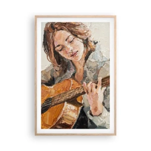 Poster in light oak frame - Concert for Guitar and Girly Heart - 61x91 cm