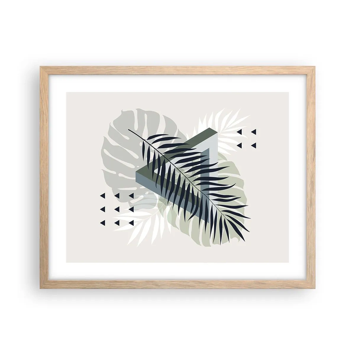 Poster in light oak frame - Nature and Geometry - Two Orders? - 50x40 cm