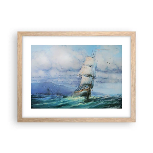 Poster in light oak frame - Happy Winds - 40x30 cm
