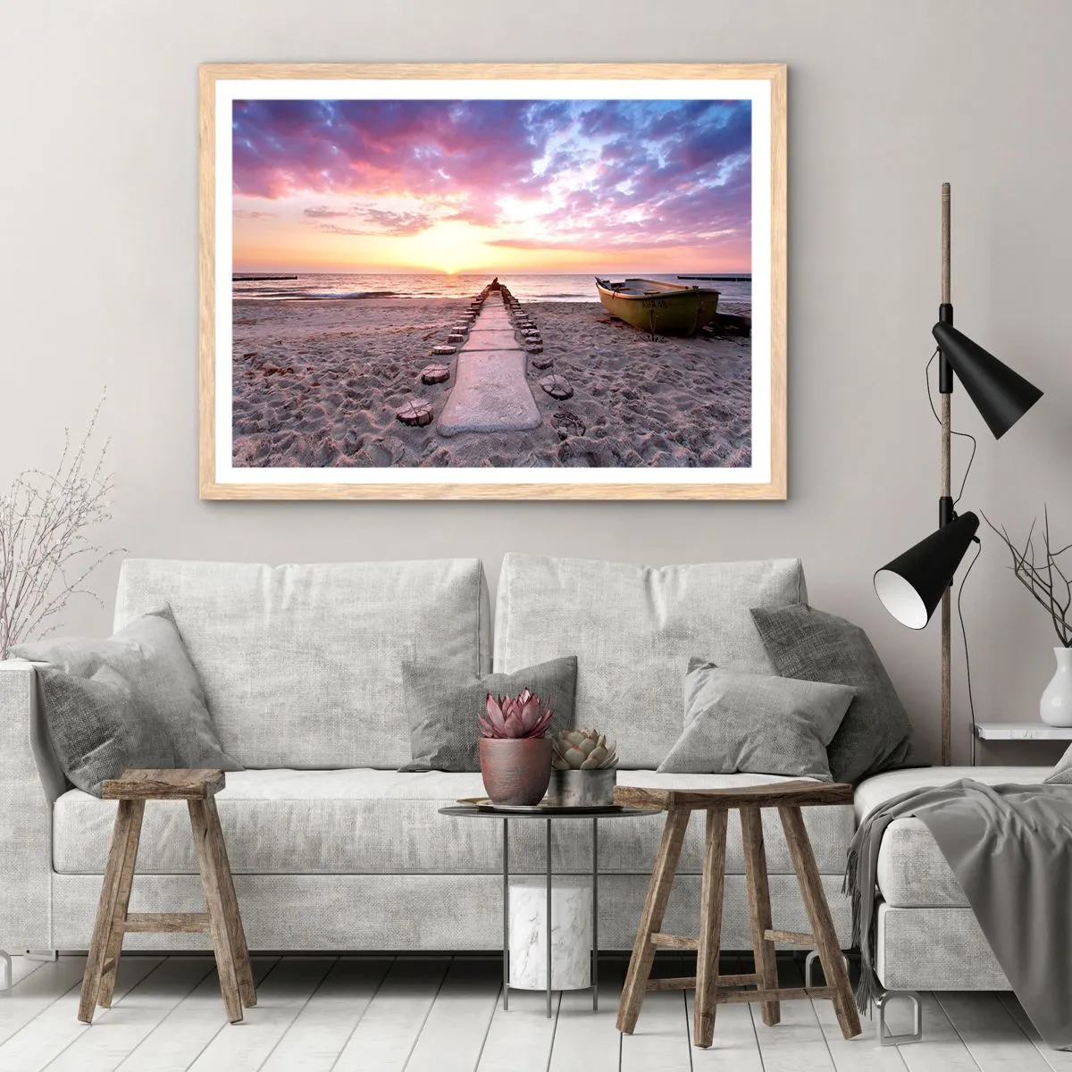 Poster in light oak frame - Moments of Profound Experience - 91x61 cm