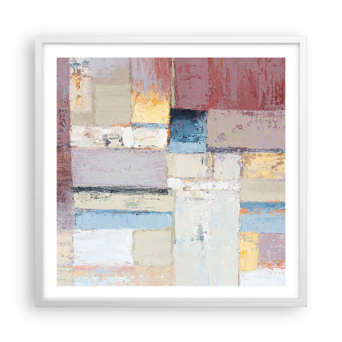 Poster in white frmae - Calm of Geometry - 60x60 cm
