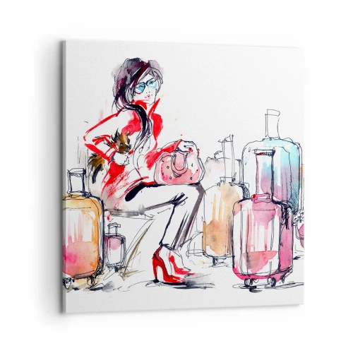 Canvas picture - Let's Sit down before Travel - 60x60 cm