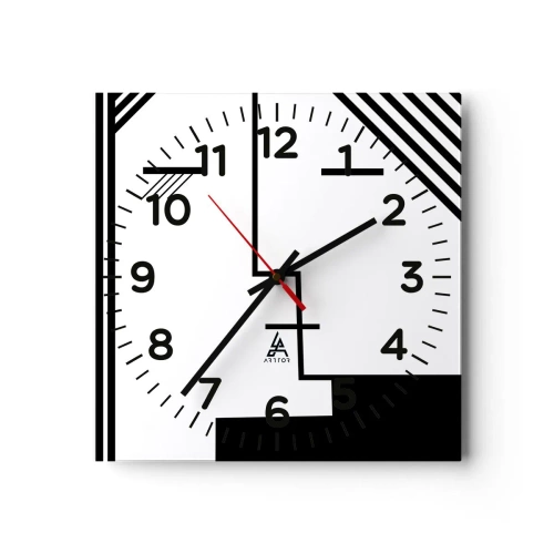 Wall clock - Clock on glass - Simply a Kiss - 30x30 cm