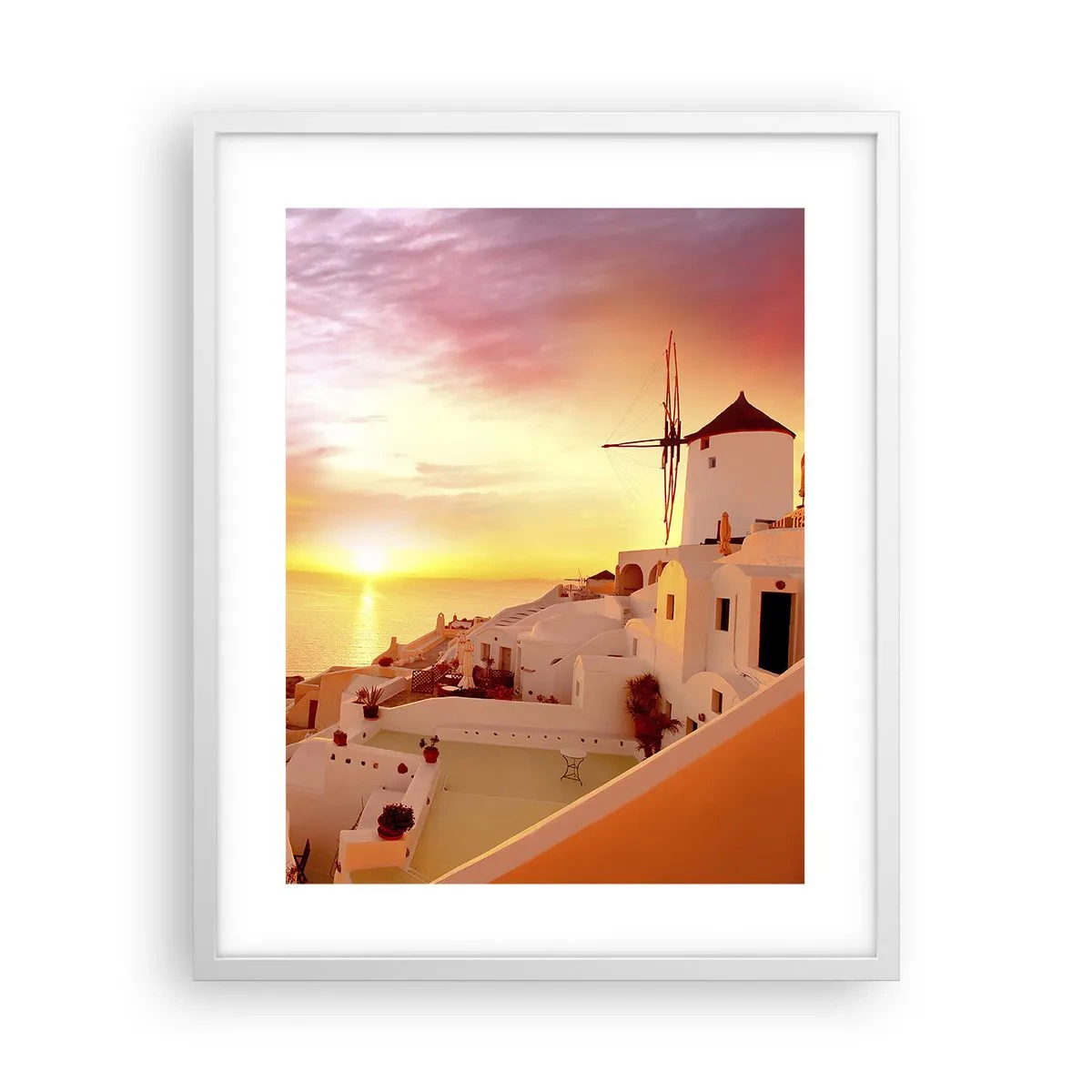 Poster in white frmae - Melting in White and Gold - 40x50 cm