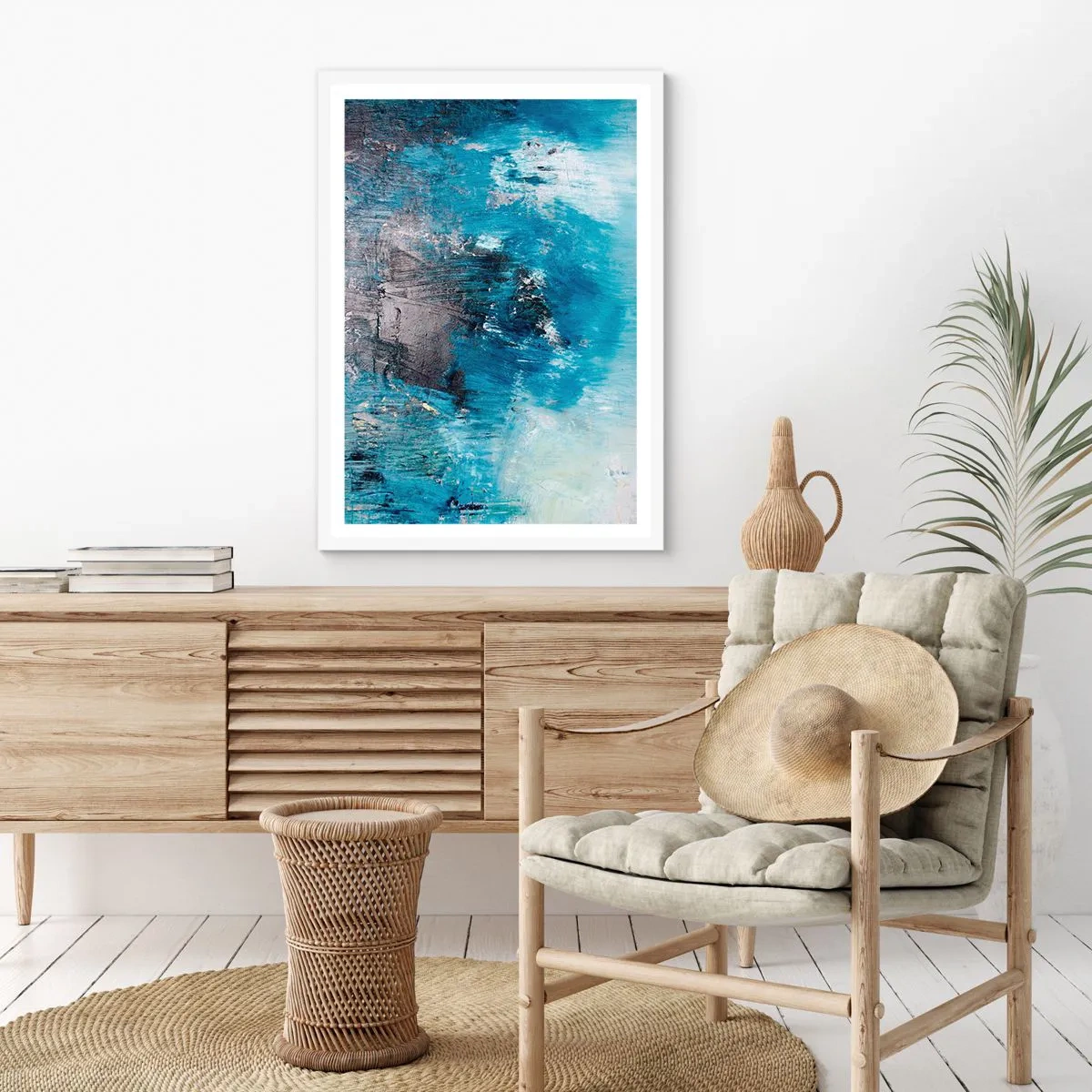 Poster in white frmae - Blue Rhapsody - 40x50 cm