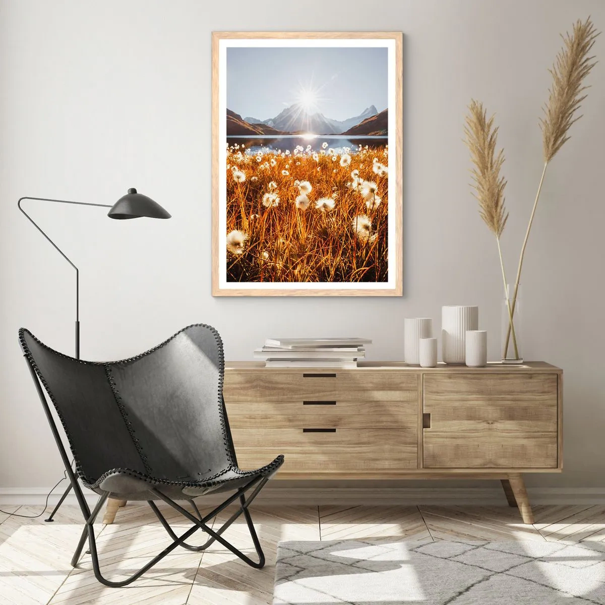 Poster in light oak frame - Toughness of Rocks, Softness of Grass - 30x40 cm