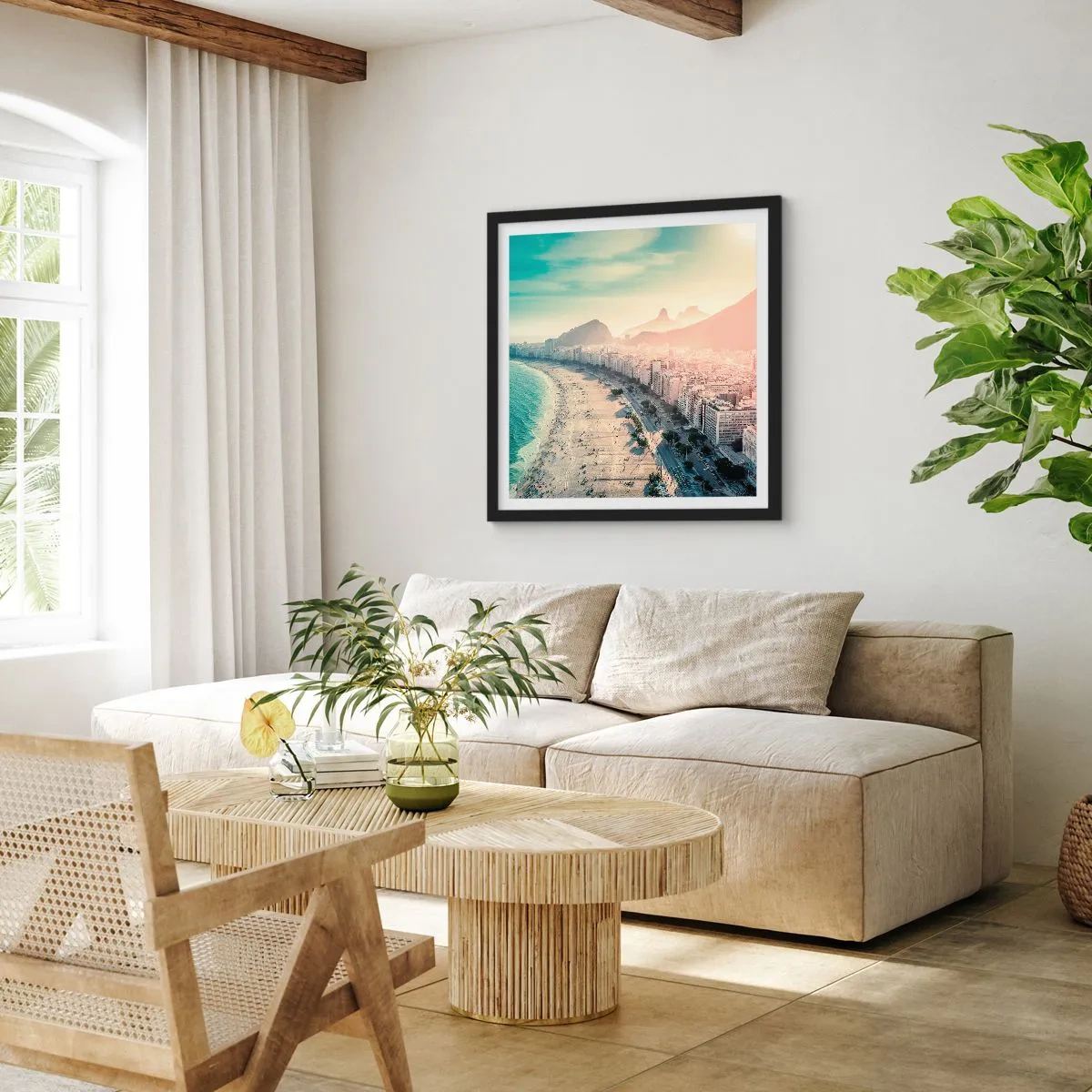 Poster in black frame - Eternal Holiday in Rio - 60x60 cm