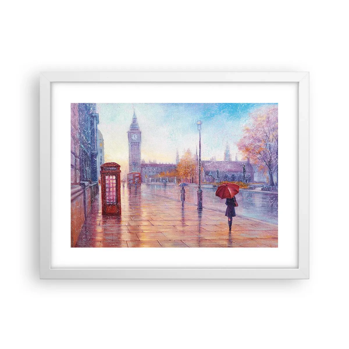 Poster in white frmae - London Autumn Day - 40x30 cm