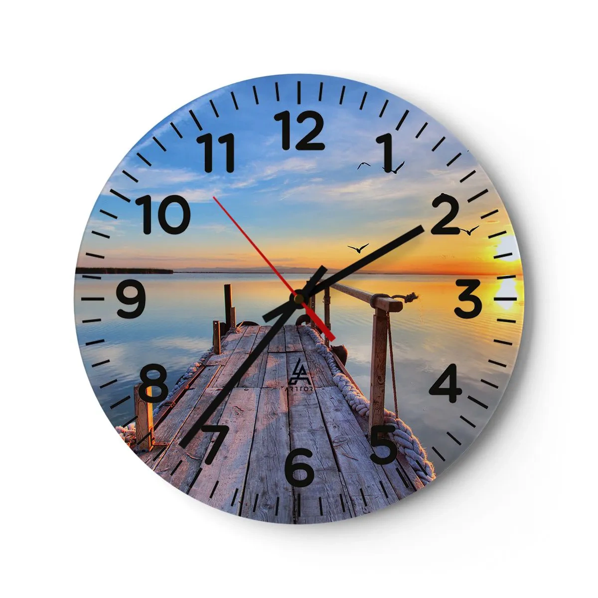 Wall clock - Clock on glass - Walk towards the Sun - 30x30 cm